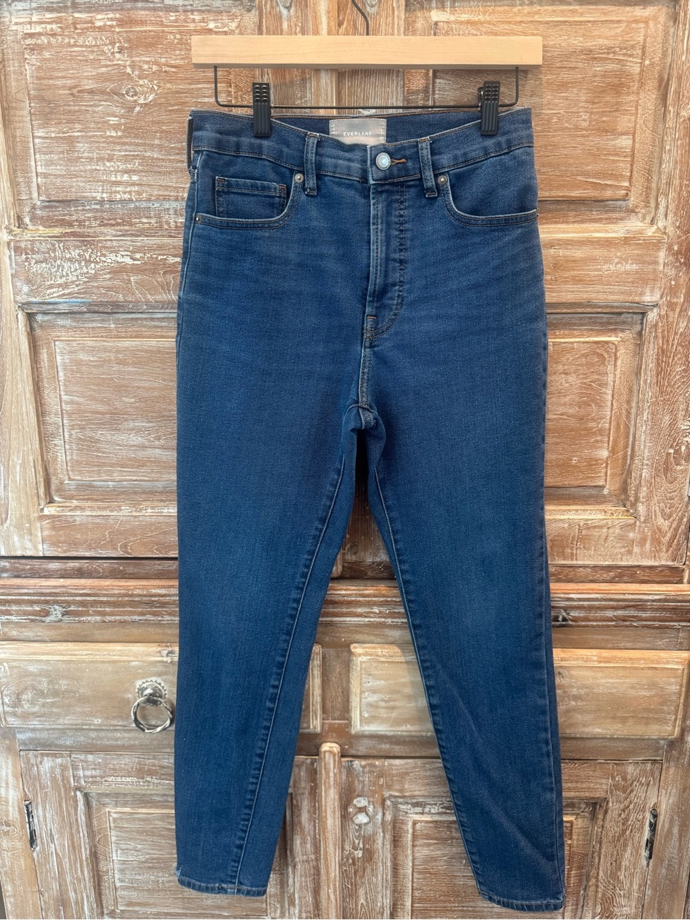 Everlane High Rise Indigo Denim Straight-Leg Jeans Classic Casual